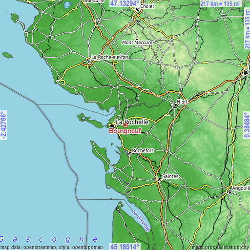 Topographic map of Bourgneuf