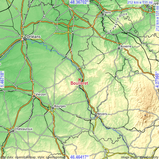 Topographic map of Boulleret