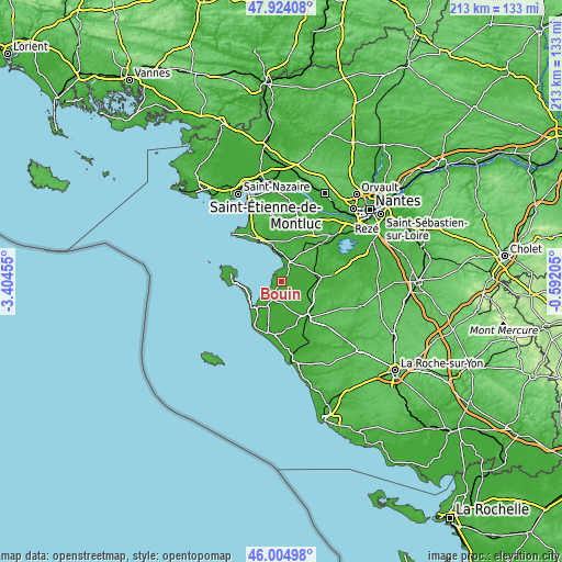 Topographic map of Bouin