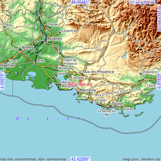 Topographic map of Bouc-Bel-Air