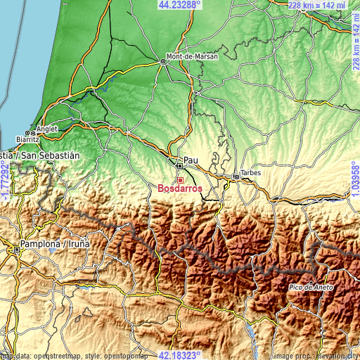Topographic map of Bosdarros