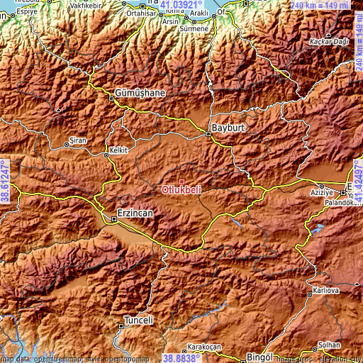 Topographic map of Otlukbeli