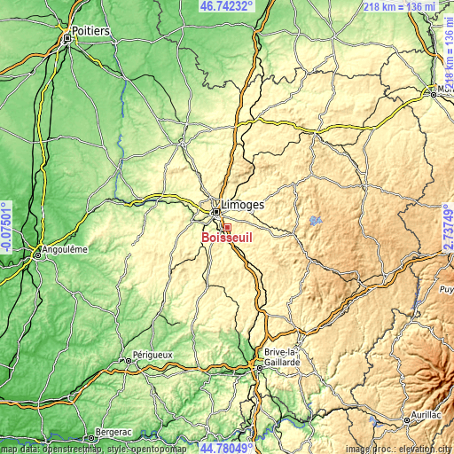 Topographic map of Boisseuil