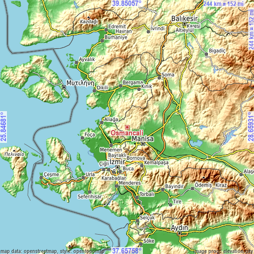 Topographic map of Osmancalı