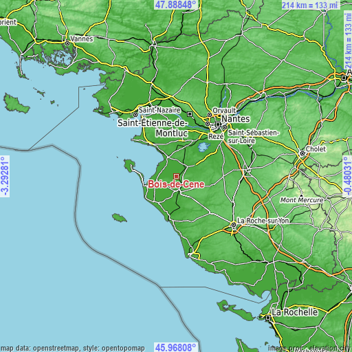 Topographic map of Bois-de-Cené