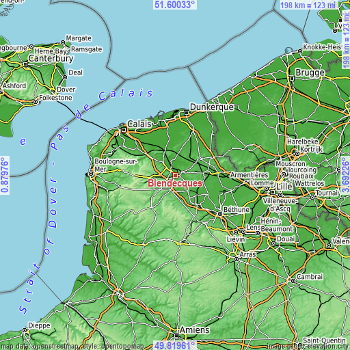 Topographic map of Blendecques