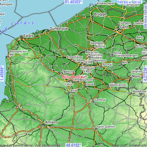 Topographic map of Billy-Berclau