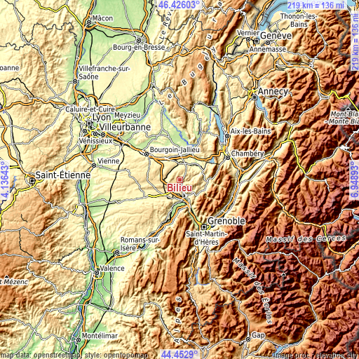 Topographic map of Bilieu