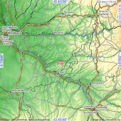 Topographic map of Bias