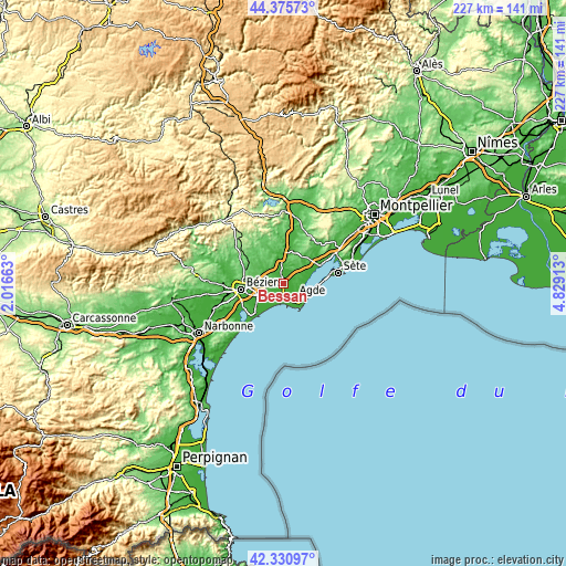 Topographic map of Bessan