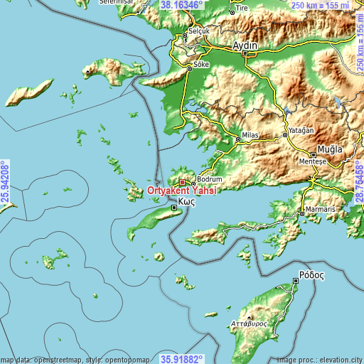 Topographic map of Ortyakent Yahşi