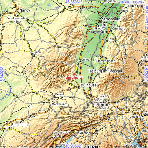 Topographic map of Bergholtz