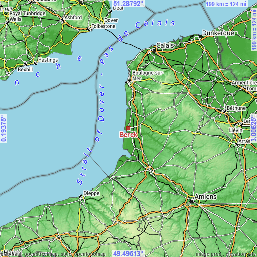 Topographic map of Berck