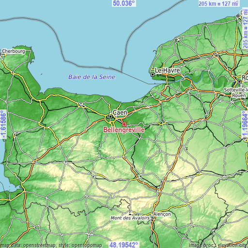 Topographic map of Bellengreville