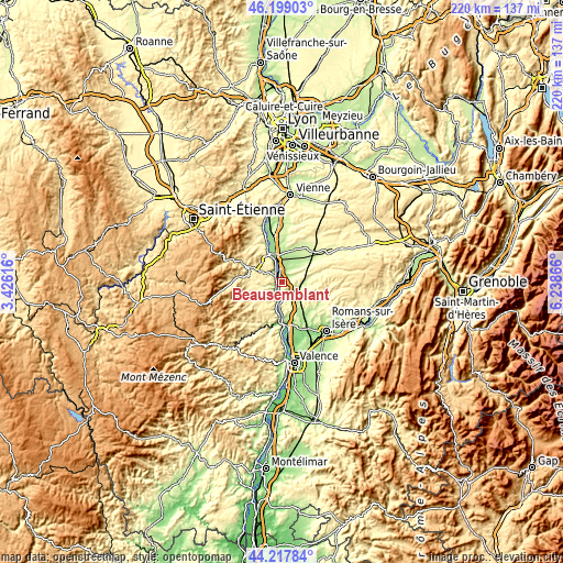 Topographic map of Beausemblant