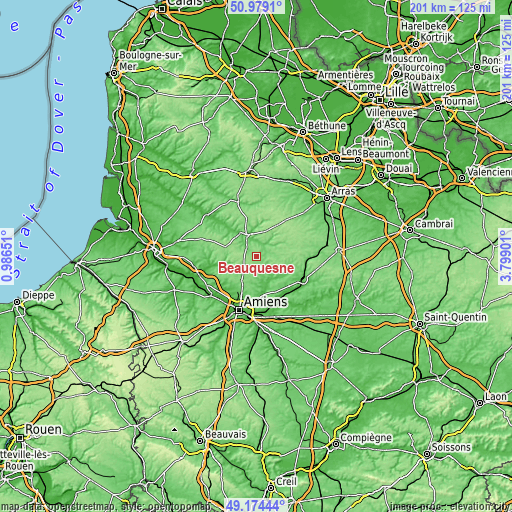 Topographic map of Beauquesne