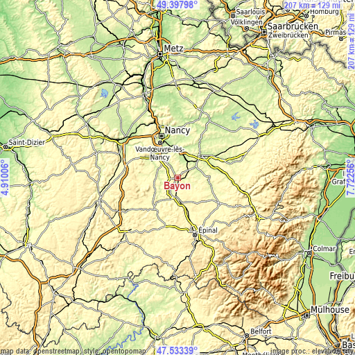 Topographic map of Bayon