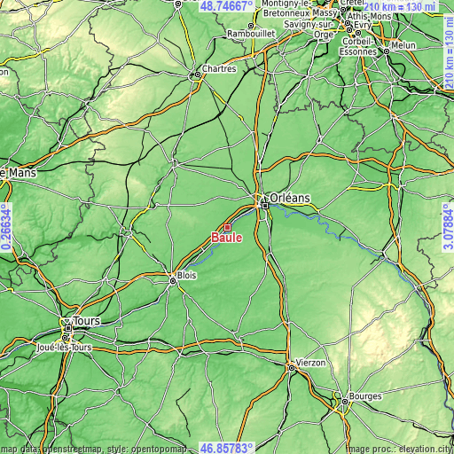 Topographic map of Baule