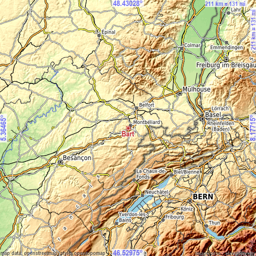 Topographic map of Bart