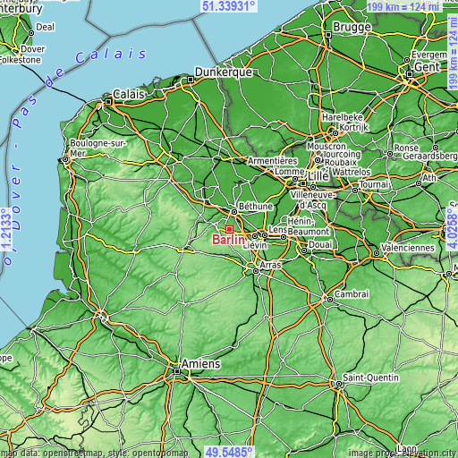 Topographic map of Barlin