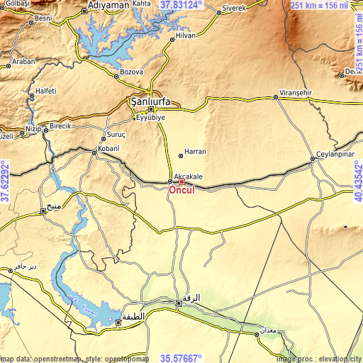 Topographic map of Öncül