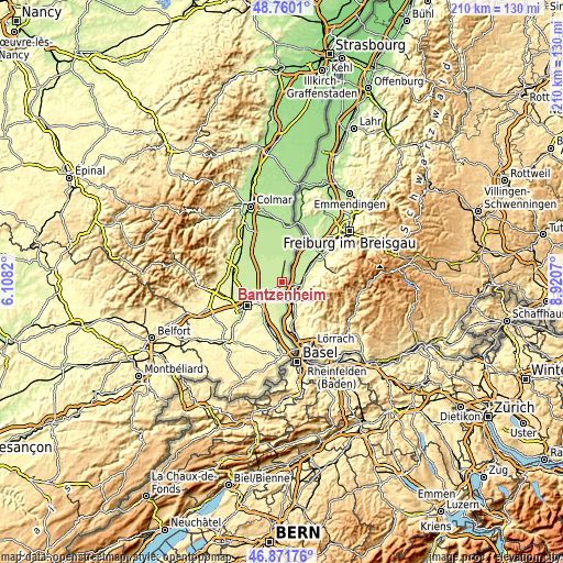 Topographic map of Bantzenheim