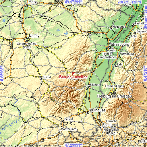 Topographic map of Ban-de-Laveline