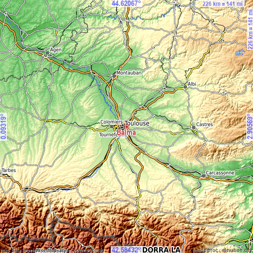Topographic map of Balma