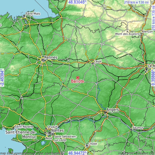 Topographic map of Ballots