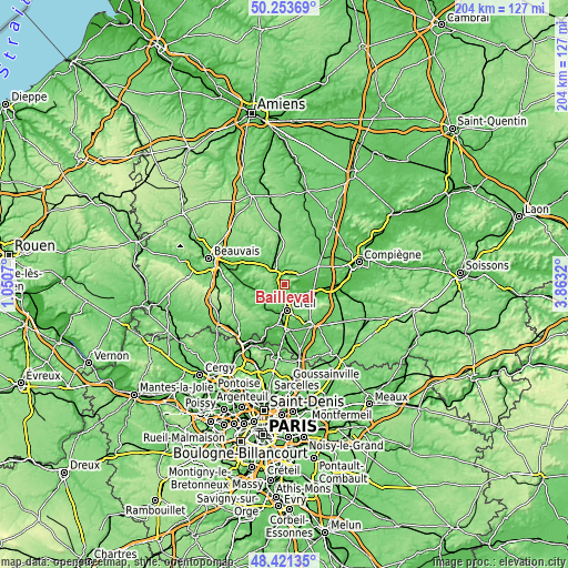 Topographic map of Bailleval