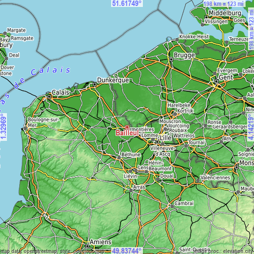 Topographic map of Bailleul