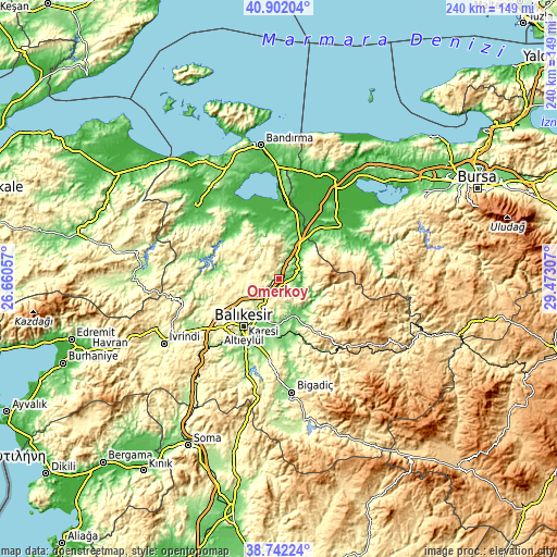 Topographic map of Ömerköy