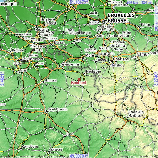 Topographic map of Bachant