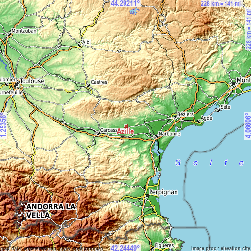 Topographic map of Azille