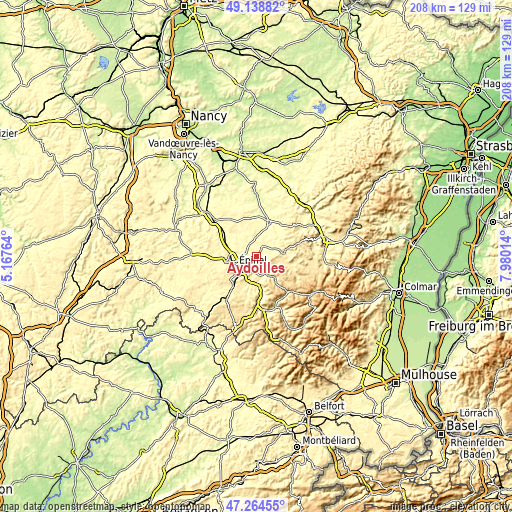 Topographic map of Aydoilles