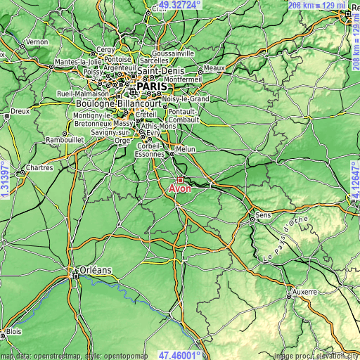 Topographic map of Avon