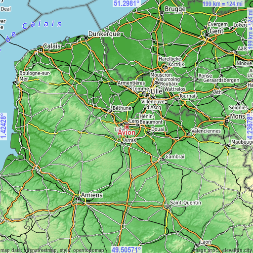 Topographic map of Avion