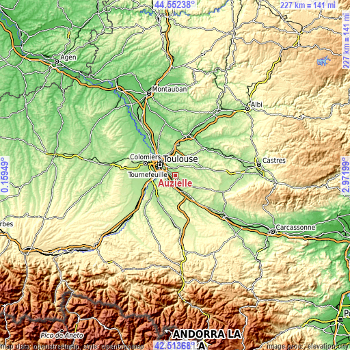 Topographic map of Auzielle