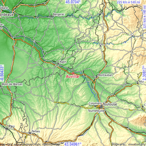 Topographic map of Auvillar