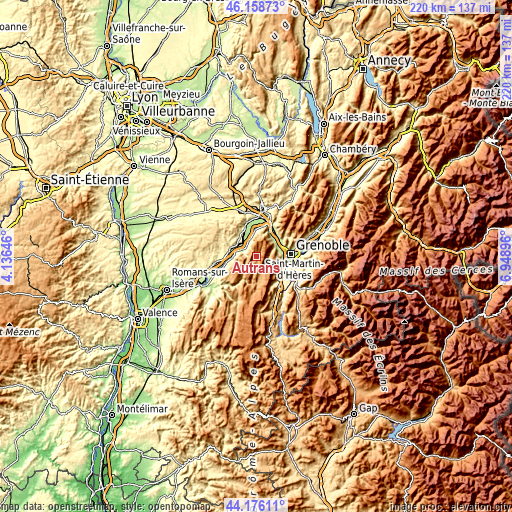 Topographic map of Autrans