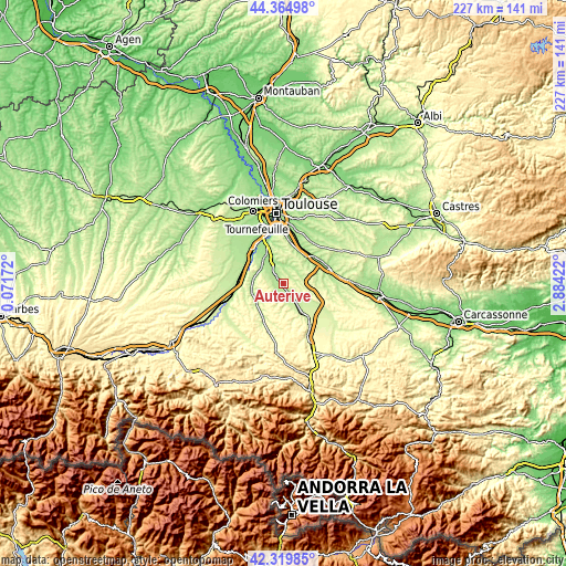 Topographic map of Auterive