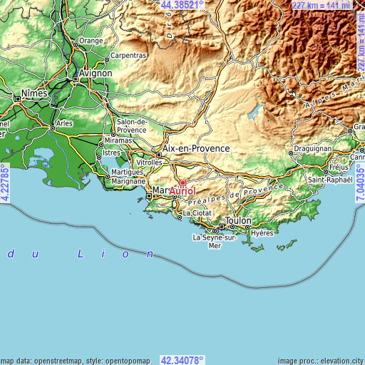 Topographic map of Auriol