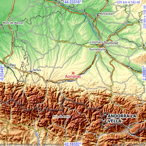 Topographic map of Aurignac