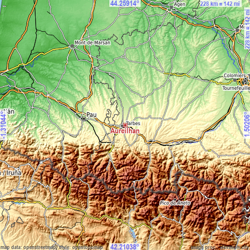 Topographic map of Aureilhan
