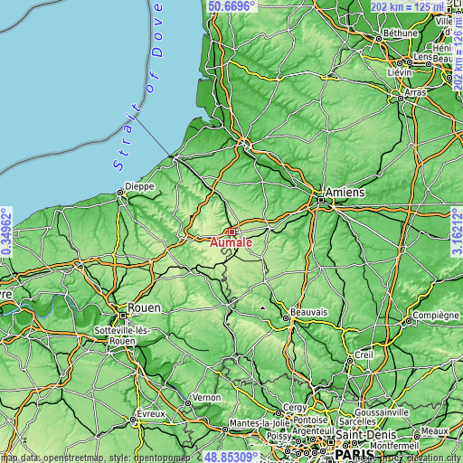 Topographic map of Aumale