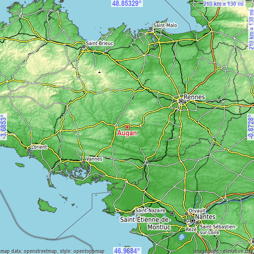 Topographic map of Augan