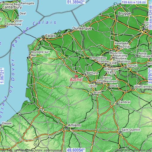 Topographic map of Auchel