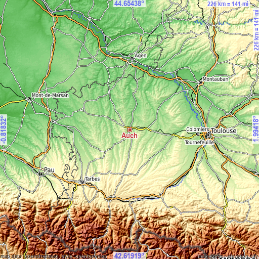 Topographic map of Auch