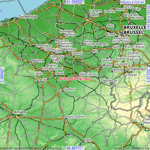 Topographic map of Aubry-du-Hainaut