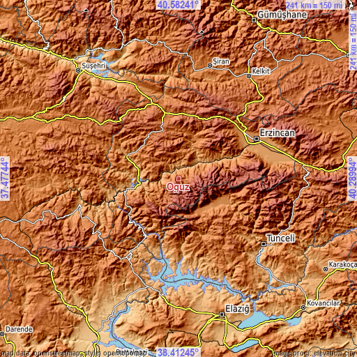 Topographic map of Oğuz